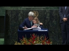 Secretary Kerry Signs the Paris Agreement on Climate Change