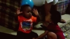 baby boys kissing funny fun video