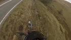 Motorcyclist Flies Off 40 ft Cliff To Avoid Head On Collision