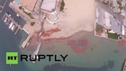 USA: See THOUSANDS of red crabs via drone's-eye-view