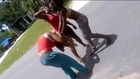 Ghetto Girl Pulls Out A Gun During Brawl Infront Of Children.