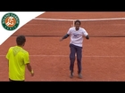 Dance battle between Monfils and Lokoli at Roland Garros
