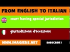 How to say court having special jurisdiction in Italian