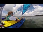 Kayak sailing on Nagawicka Lake with my niece Alyssa.