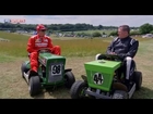 Lights out and away we mow! Kimi Räikkönen races Sky F1 on lawn mowers