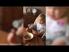 Inspirational girl born without arms feeds herself with her feet