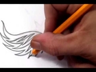 Drawing Tribal Eagle Wings Tattoo Design   Quick Sketch