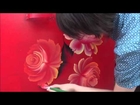 Tagil roses. One stroke painting withTatyana Kudryavtseva. Brushes Т.Кудрявцева