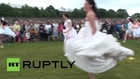 Estonia: Runaway brides go for gold in Narva running race