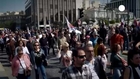 Greek public sector protest against pension reforms