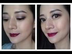 Soft eyes and dark lips, Fall makeup tutorial using Naked Palette 3