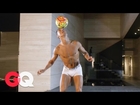 Watch Human Statue Cristiano Ronaldo Juggle a Soccer Ball in his Underwear