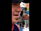 carnivore man eats raw meat at wal-mart