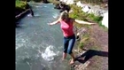 Woman Catches Fish With Her Hand