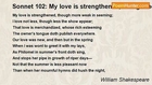 William Shakespeare - Sonnet 102: My love is strengthened, though more weak in seeming