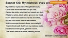 William Shakespeare - Sonnet 130: My mistress' eyes are nothing like the sun