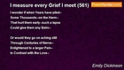 Emily Dickinson - I measure every Grief I meet (561)