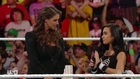 WWE RAW 2014 AJ Brooks as AJ Lee talk about the championship with Stephanie Mcmahon,with Paige&The Bella Twins,rib cage outfit